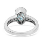 Blauer und Weißer Zirkon Ring 925 Silber platiniert  ca. 3,14 ct image number 5