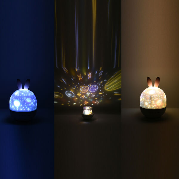 Projektor Lampe, 1200 mAh Batterie inkl., 11x11x15 cm, USB-Kabel 80 cm, Kaninchen image number 1