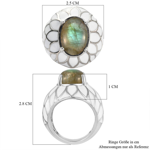 Labradorit Ring Messing platiniert  ca. 6,80 ct image number 7