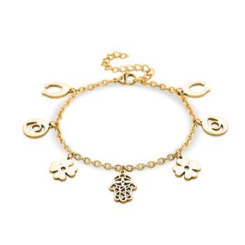 316L Edelstahl IP-Gelbbeschichtung Armband ca. 19 cm ca. 10,00g