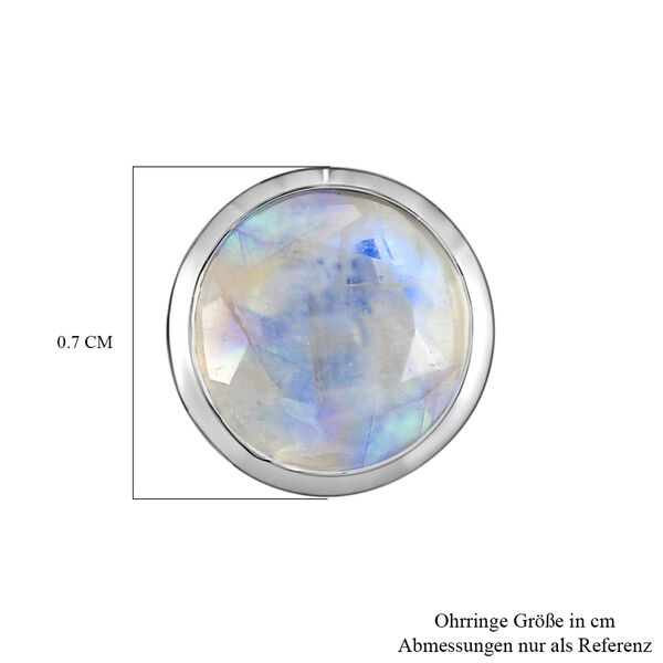 Premium Regenbogen Mondstein-Ohrringe, 925 Silber platiniert ca. 1,77 ct image number 5