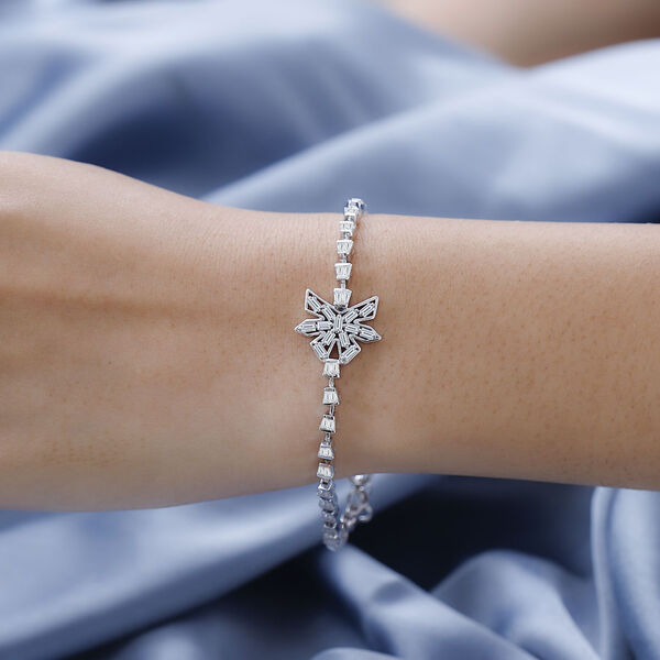 GP Celestial Dream Kollektion- EF Moissanit und Kanchanaburi blaues Saphir-Armband, 19cm- 2,27 ct. image number 6