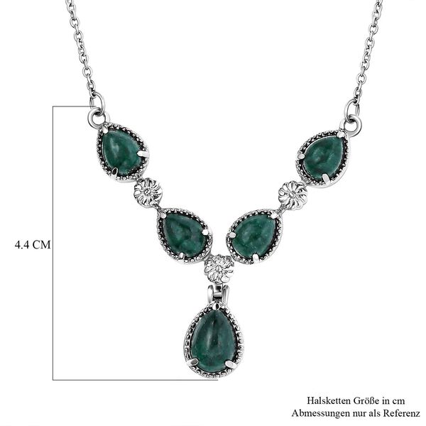 Gr&uuml;nes Aventurin-Collier, ca. 45 cm, Edelstahl ca. 8.76 ct image number 6