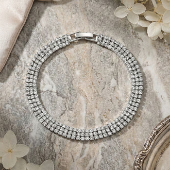 Wei&szlig;er Zirkonia Armband ca. 19 cm Nickelfreies Messing Standard 4.00 ct