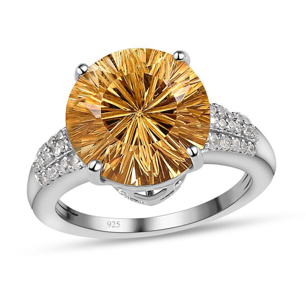 Hanabi Schliff - Citrin und Zirkon-Ring - 6,86 ct. image number 4