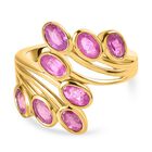 Ilakaka Rosa Saphir (Fissure gefüllt) Ring, 925 Silber vergoldet (Größe 21.00) ca. 3.11 ct