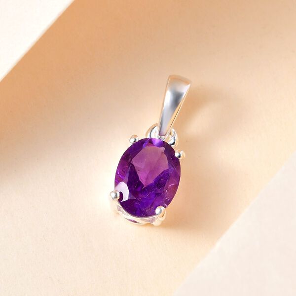 Afrikanischer Amethyst Solitär-Anhänger in Silber, 1,18 ct. image number 3