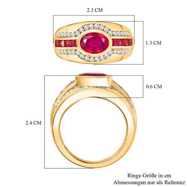 Afrikanischer Rubin und Zirkon-Ring - 3 ct. image number 7
