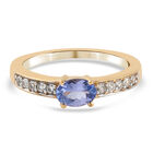 Tansanit und Zirkon-Ring, 925 Silber vergoldet  ca. 0,69 ct image number 0