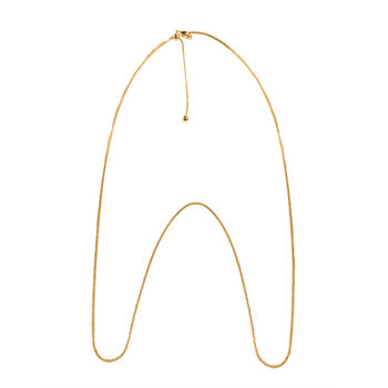 Verstellbare Fuchsschwanzkette, ca. 60 cm, 925 Silber vergoldet ca. 3.70g