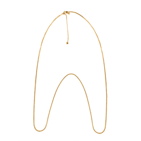 Verstellbare Spiga-Halskette, 60 cm, 925 Silber vergoldet