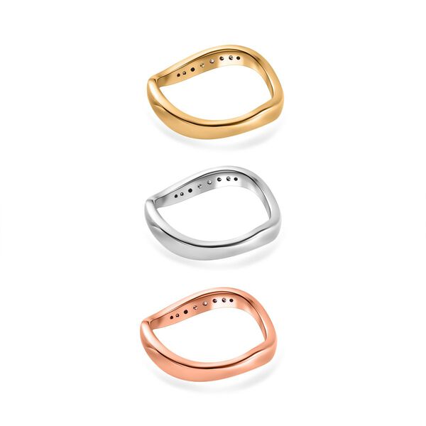 3er-Set- Moissanit Ringe - 0,59 ct. image number 8