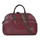 Elegante Reisetasche - PU-Außenseite, Braune Gurte, 54 x 34 x 24 cm, Bordeaux