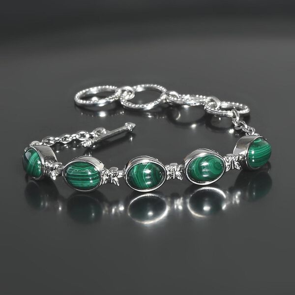 Malachit Armband, ca. 19 cm, Edelstahl ca. 13,50 ct image number 2