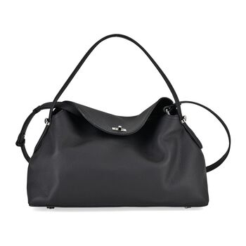 "Genuine Leather crossbody bag Color:Black Size:32*19*11cm        Wall: Genuine Leather Lining: Polyester Exterior:lock-1 Interior: zipped-1,slid-1"