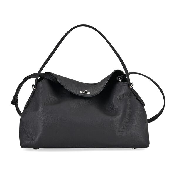 "Genuine Leather crossbody bag Color:Black Size:32*19*11cm        Wall: Genuine Leather Lining: Polyester Exterior:lock-1 Interior: zipped-1,slid-1"