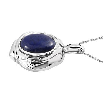 Strukturierter Lapislazuli-Anh&auml;nger mit 50cm Kette - 15 ct.