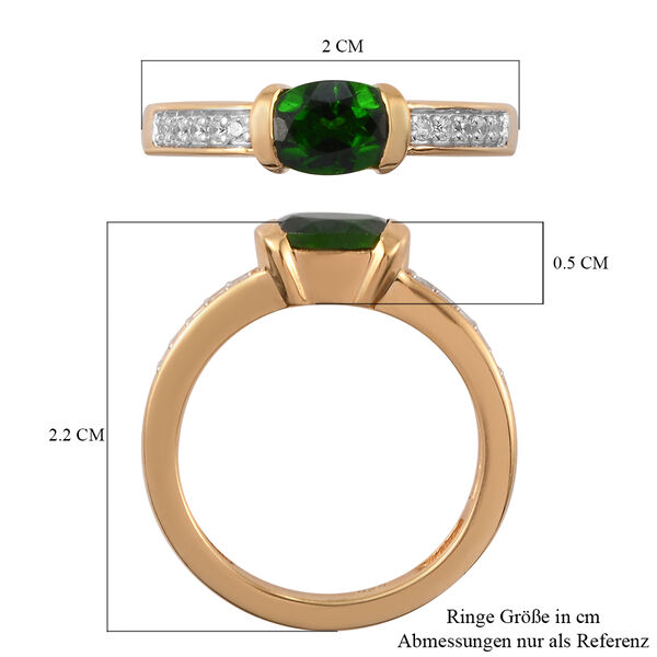 Natürlicher Chromdiopsid und Zirkon-Ring, 925 Silber vergoldet  ca. 0,92 ct image number 7