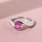 Premium Ilakaka Rosa Saphir Bypass-Solitär-Ring, 925 Silber platiniert, 1,19 ct. image number 1