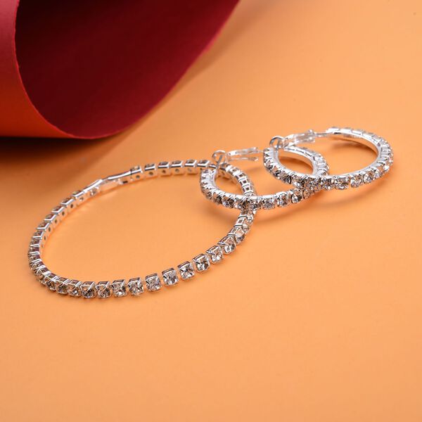 Weiße Kristall-Ohrringe mit Armband - 7,90 ct. image number 2