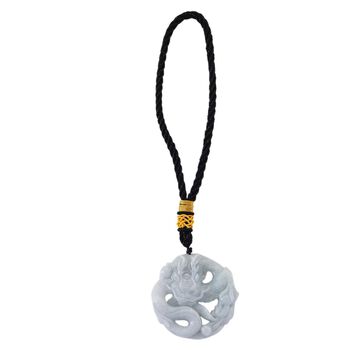 Drachen-H&auml;ngedekor aus Myanmar Jadeit Typ A, naturbelassene Schnitzarbeit, ca. 5 cm