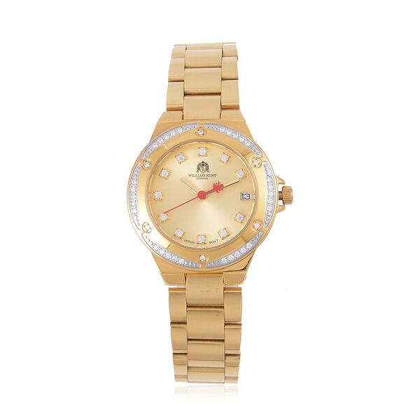 William Hunt - Moissanit-Akzent-Uhr mit japanischem Miyota-Uhrwerk - 0,20 ct. image number 0