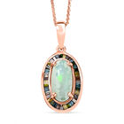 Djoy AA Natürlicher, äthiopischer Welo Opal Schmuckset 925 Silber 750 Roségold Vermeil ca. 2,45 ct.