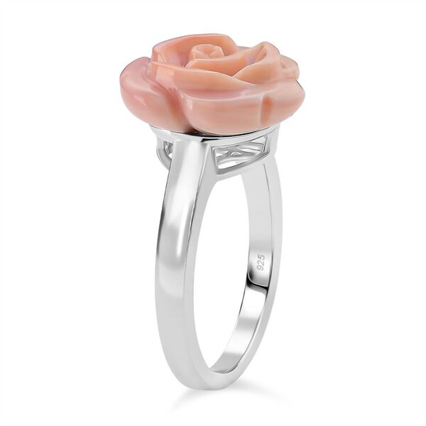 D'Joy Natürlicher Rosa Königsmuschel Perle (15x15 mm) Ring 925 Silber rhodiniert (Größe 18.00) ca. 5.50 ct image number 3