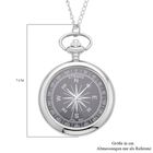 Strada - weiße Kristall-Taschenuhr mit Kompass in Silberton image number 4