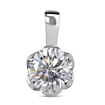 Moissanit Anh&auml;nger, 925 Silber platiniert, ca. 1.72 ct