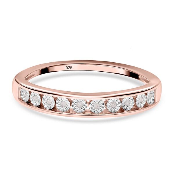 Diamant Ring, 925 Silber Roségold Vermeil image number 2