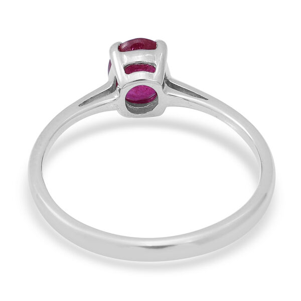 2er-Set - Rubin Solitär-Ring und Ohrringe, Fissure gefüllt, 925 Silber platiniert ca. 2,41 ct image number 4