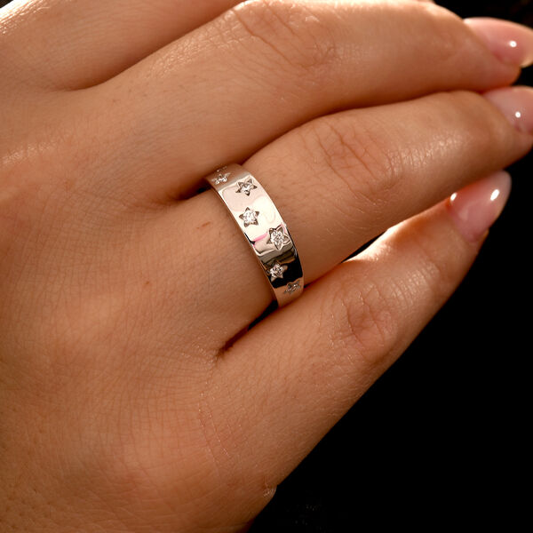 LUXURIANT SI-GH Labor Diamant Ring, 925 Silber platiniert - 0,20 ct. image number 2