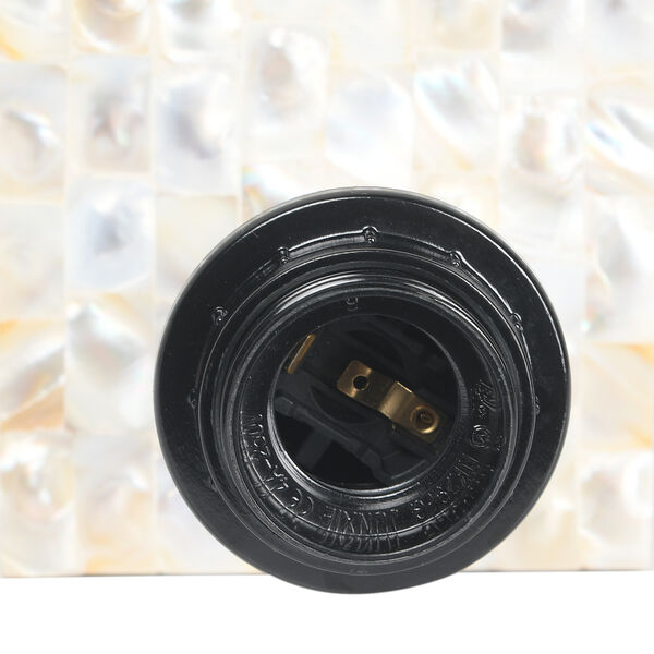 NAKKASHI - Handgefertigte Perlmutt Tischlampe, inkl. Lampenschirm, Elfenbeinfarben image number 7