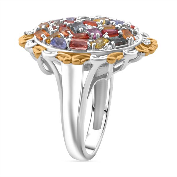 Mehrfarbiger Saphir und Zirkon Ring - 3,6 ct. image number 3