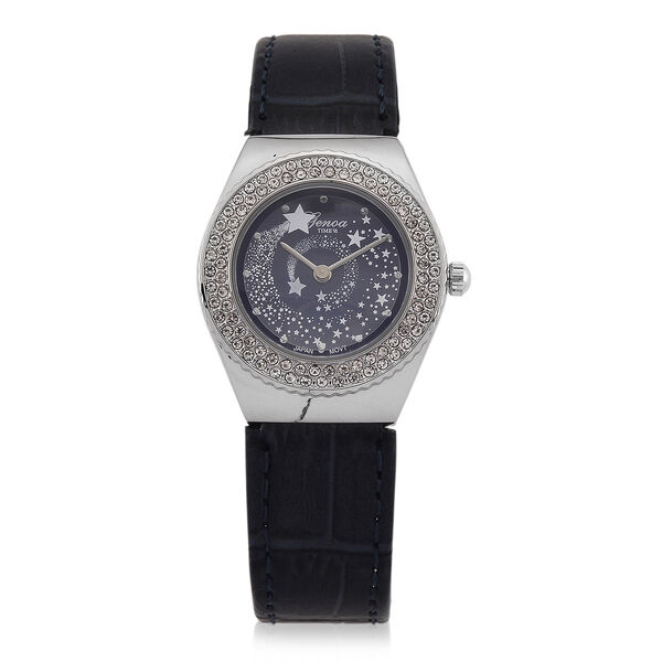 GENOA - J Francis gefertigt mit SWAROVSKI Wei&szlig;er Swarovski Kristall Uhren 23 cm Reine Legierung