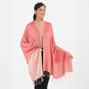 Doppelgewebter Schal, Korall