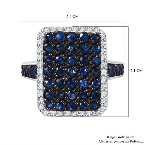 AA blauer Saphir und Zirkon-Ring - 2,30 ct. image number 4