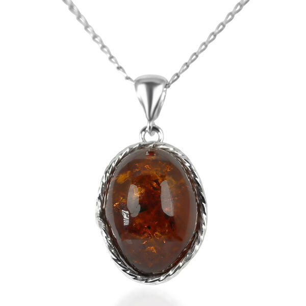 Nat&uuml;rlicher Baltischer Bernstein Anh&auml;nger, 925 Silber