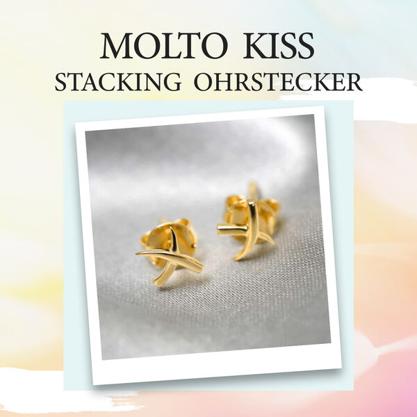 Molto Kiss Stacking Ohrstecker in Silber mit Gelbgold Vermeil image number 5