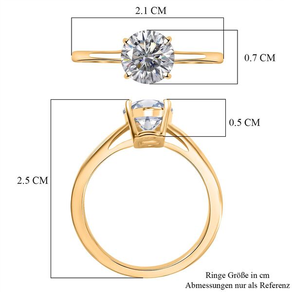 Moissanit Ring, 925 Silber vergoldet - 0,94 ct. image number 7