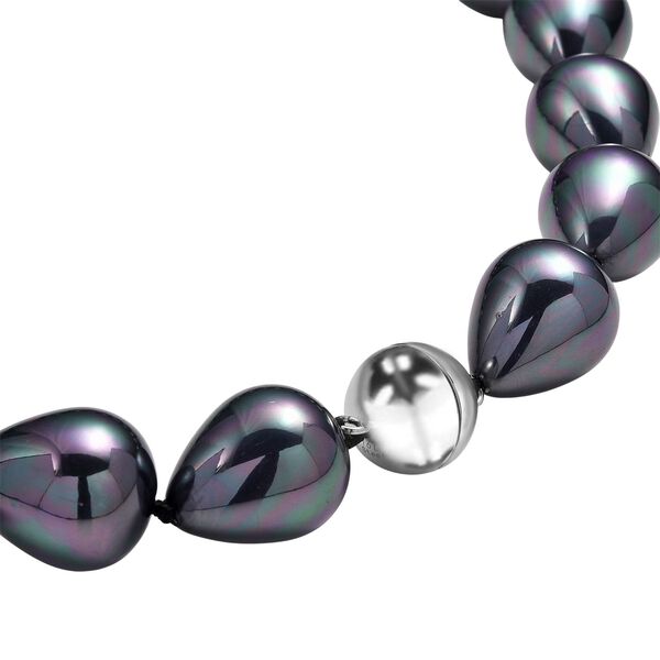 Pfaufarbene Tropfen Muschelkernperle 50cm Halskette image number 5