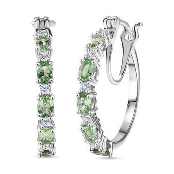 D'Joy Tsavorite Granat und Moissanit Ohrringe - 2 ct.