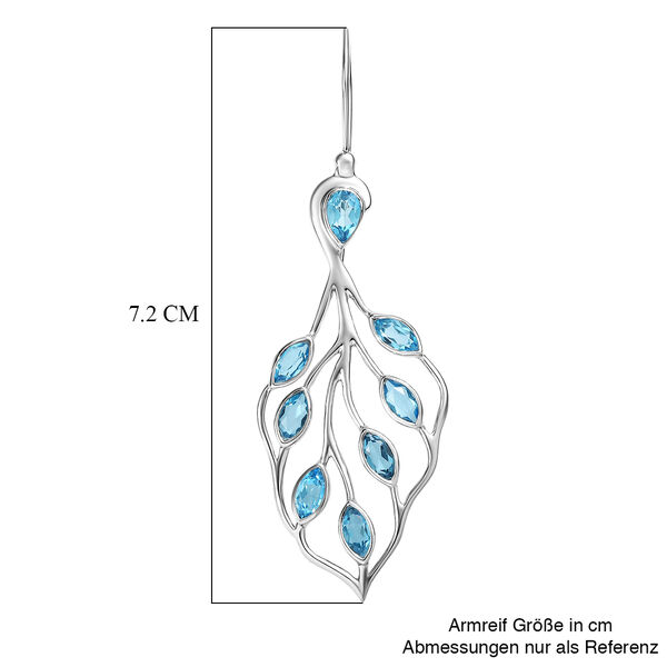 Sajen Silber - Schweizer Blauer mystisher Quarz Ohrringe 925 Silber rhodiniert ca. 5.44 ct image number 7
