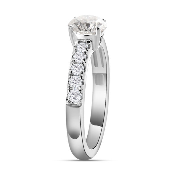 88 Facetten Moissanit-Ring, 925 Silber platiniert  ca. 1,14 ct image number 5