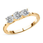 Diamant Trilogie-Ring, zertifiziert I2 G-H, 585 Gelbgold  ca. 0,50 ct image number 3