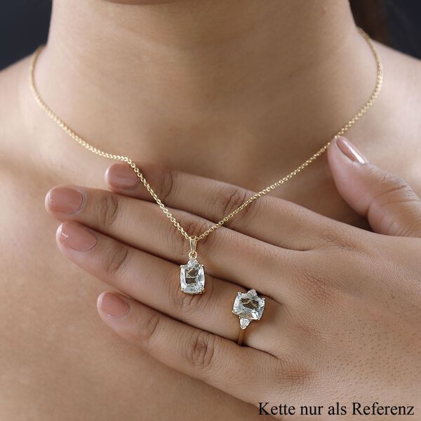 Prasiolite Schmuckset 925 Silber Gelbgold Vermeil ca. 6,30 ct. image number 3