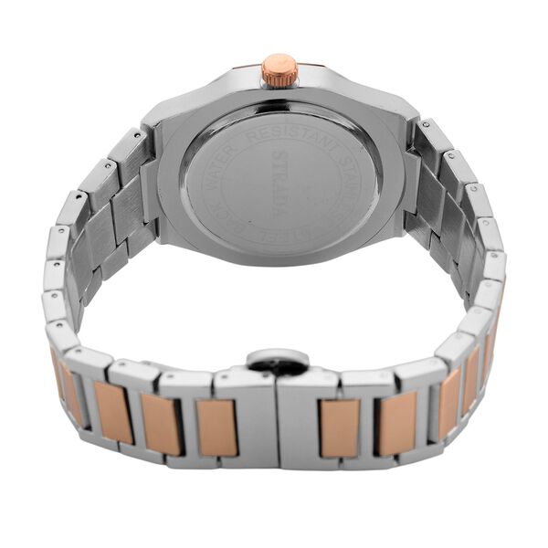 STRADA - Armbanduhr mit japanischem Uhrwerk und Datumsanzeige, Legierungsgehäuse  Sandstrahleffekt, bicolor, Rosefarben image number 5