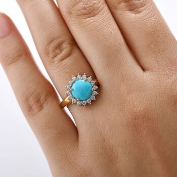 D&rsquo;Joy AA Sleeping Beauty T&uuml;rkis und Zirkon Ring - 2,39 ct.