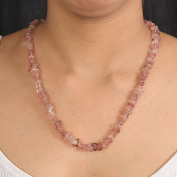 Erdbeer Quarz 76cm Halskette - 321 ct.